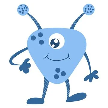 Cute cartoon monster, alien. Vector illustration on a white background Stock Illustration