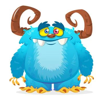 Cute cartoon monster. Vector troll or gremlin character. Halloween design Stock Illustration