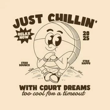 Cute cartoon moon with a smiling face relaxing on a cloud Stock Illustration