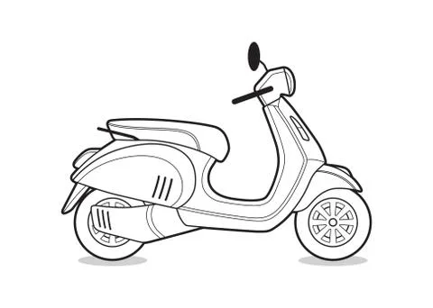 Cute cartoon moped 库存插图
