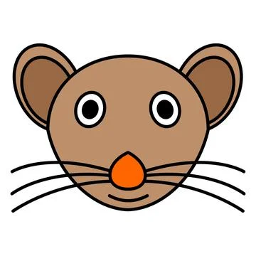 Cute cartoon Mouse Face.vector illustration Illustrazione stock