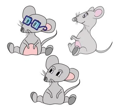 Cute cartoon mouse. vector illustration Stock Illustration