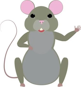 Cute cartoon mouse vector illustration Stock Illustration