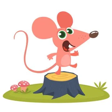 Cute cartoon mouse. Vector illustration isolated Stock Illustration