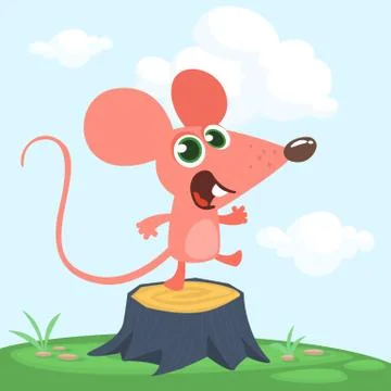 Cute cartoon mouse. Vector illustration isolated Stock Illustration