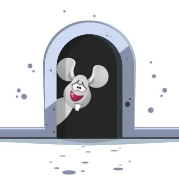 Cute cartoon mouse on white background Stock Illustration
