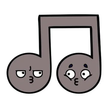 Cute cartoon musical note 스톡 일러스트