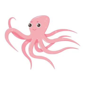 Cute cartoon octopus. Vector isolated illustration Stock Illustration
