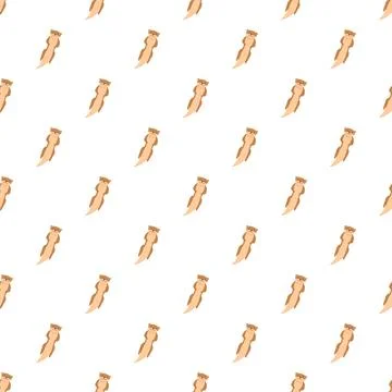 Cute cartoon otters seamless repeat pattern background Stock Illustration