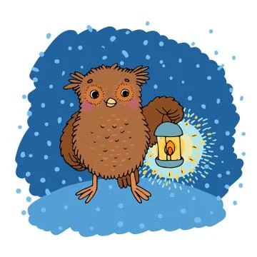Cute cartoon Owl Illustrazione stock