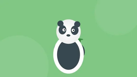 Cute Cartoon Panda Bear Character Animation Loop. Stock Footage 333778546