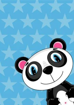 Cute Cartoon Panda Bear Stock Illustration