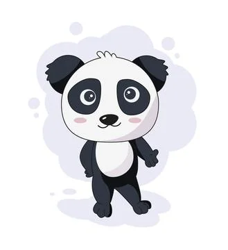 Cute cartoon panda vector illustration イラスト素材