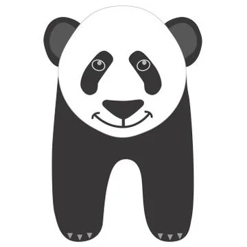 Cute Cartoon Panda Vector on Isolated White Background Stock Illustration