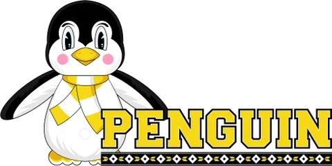 Cute Cartoon Penguin Stockillustratie