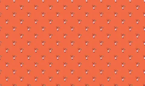Cute cartoon penguin pattern on orange background Stock Illustration