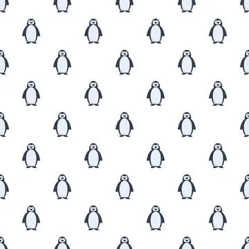 Cute cartoon penguin seamless pattern creating fun background イラスト素材