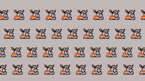 Cute Cartoon Plant Pattern Seamless Background. Stock Footage 325383482
