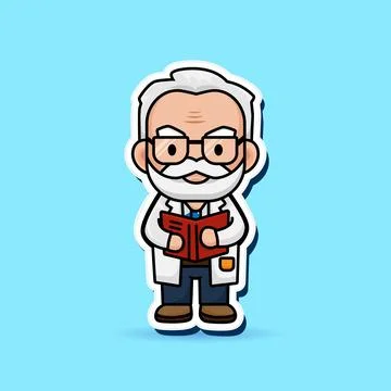 Cute cartoon professor Stock Illustration