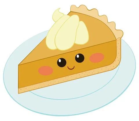 Cute cartoon pumpkin pie vector illustration Stock Illustration