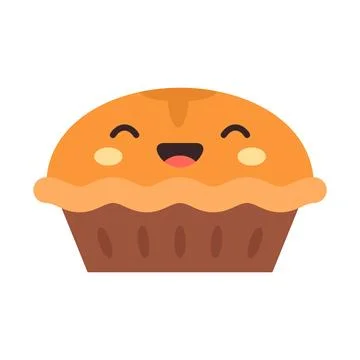 Cute cartoon pumpkin pie vector illustration Stock-Illustration