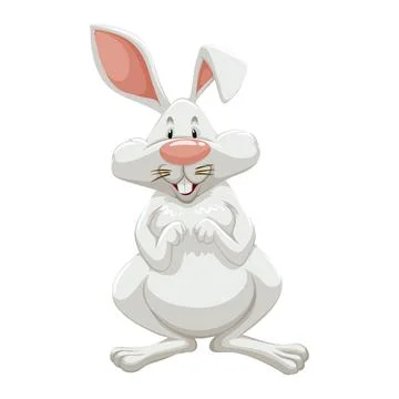 Cute Cartoon Rabbit Character Sitting Playfully 스톡 일러스트