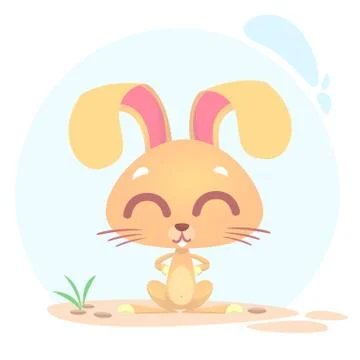 Cute cartoon rabbit. Easter design Stock Illustration