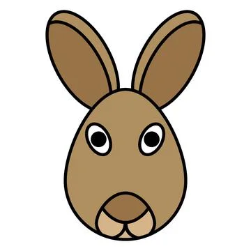 Cute cartoon Rabbit Face.vector illustration Stock Illustration