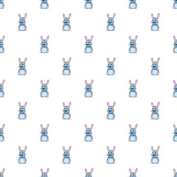 Cute cartoon rabbit pattern seamless background design 스톡 일러스트
