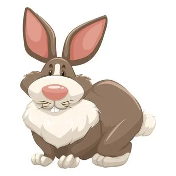 Cute Cartoon Rabbit Sitting Alone Ilustração Stock