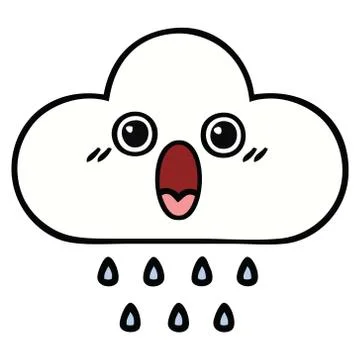 Cute cartoon rain cloud Stock Illustration