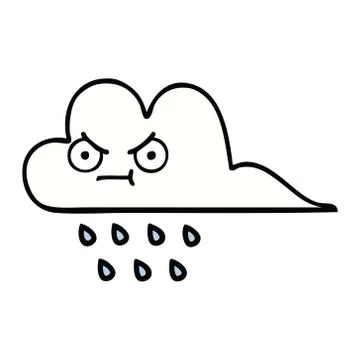 Cute cartoon rain cloud Stock Illustration