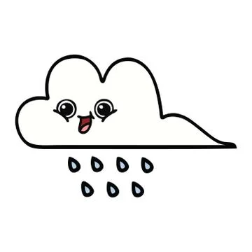 Cute cartoon rain cloud Stock Illustration