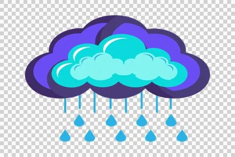 Cute cartoon rain cloud vector icon design 스톡 일러스트