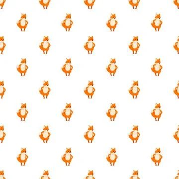Cute cartoon red fox forest animal pattern Illustrazione stock