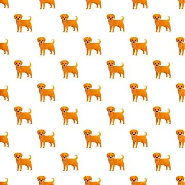 Cute cartoon retriever dog pattern repeating background 库存插图