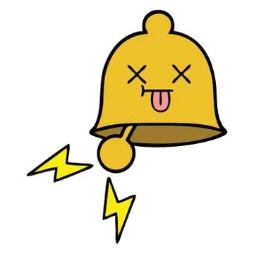Cute cartoon ringing bell Ilustração Stock