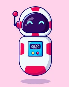 Cute cartoon robot. Artificial Intelligence. Robot assistant. Vector illust.. 스톡 일러스트