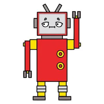Cute cartoon robot Stock Illustration