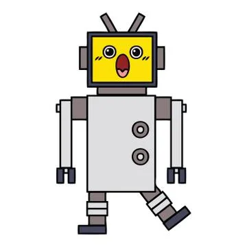 Cute cartoon robot Stock Illustration