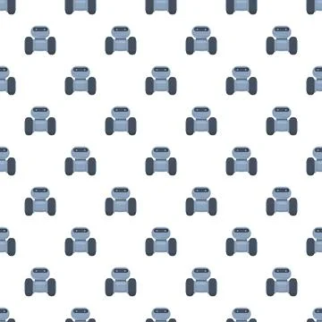 Cute cartoon robot seamless pattern for technology background Stock Illustration