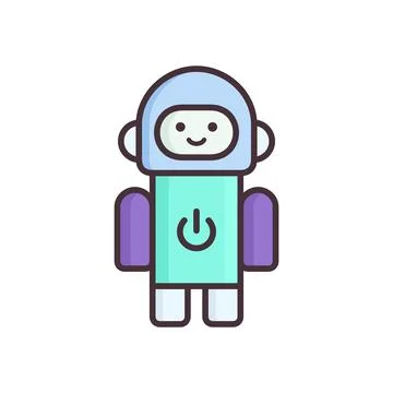 Cute cartoon robot vector illustration. Kawaii robot. Illustrazione stock