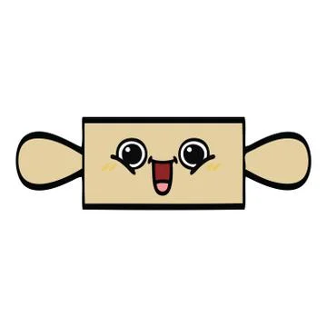Cute cartoon rolling pin Stock Illustration