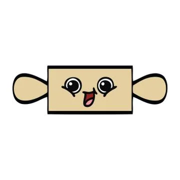 Cute cartoon rolling pin Stock Illustration