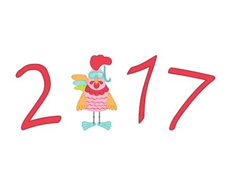 Cute cartoon rooster Stock Illustration