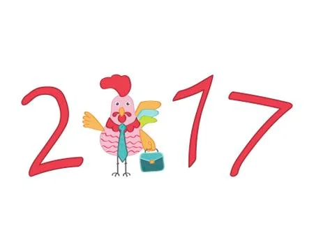 Cute cartoon rooster Stock Illustration