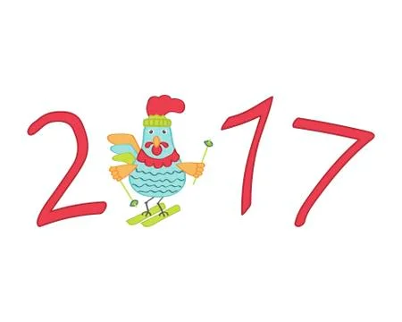 Cute cartoon rooster Stock Illustration