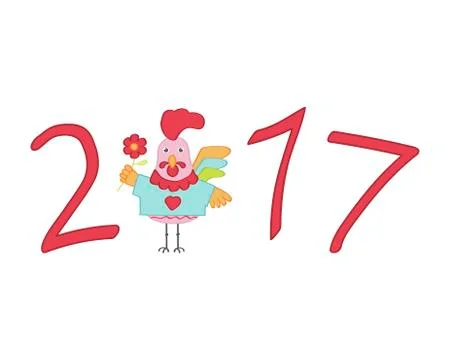 Cute cartoon rooster Stock Illustration