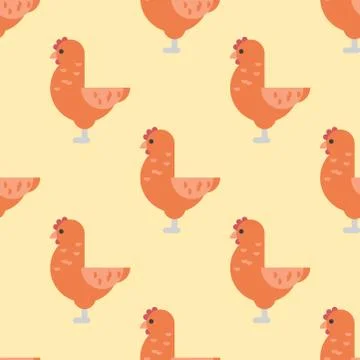 Cute cartoon rooster vector illustration chicken farm animal agriculture Stock Illustration