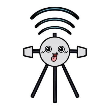 Cute cartoon satellite Stock Illustration